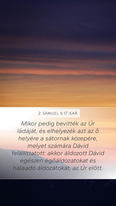 2 Sámuel 6:17 KAR Bible Verse Image