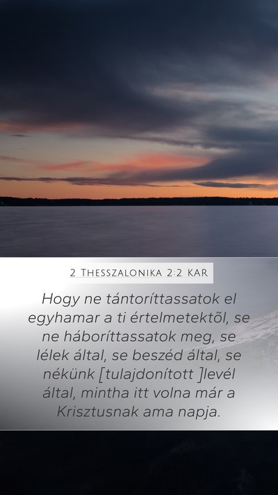 2 Thesszalonika 2:2 KAR Bible Verse Image