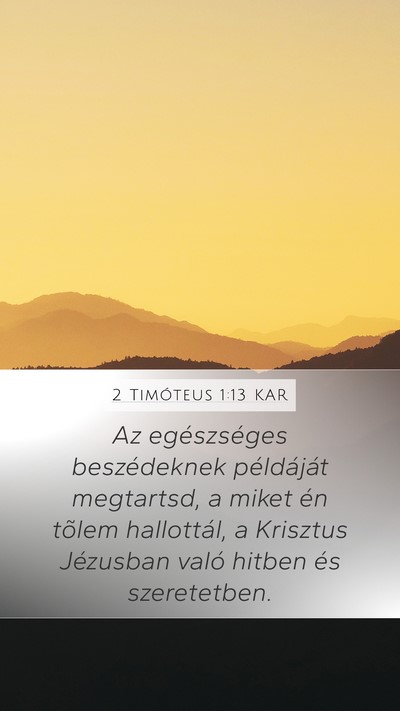 2 Timóteus 1:13 KAR Bible Verse Image