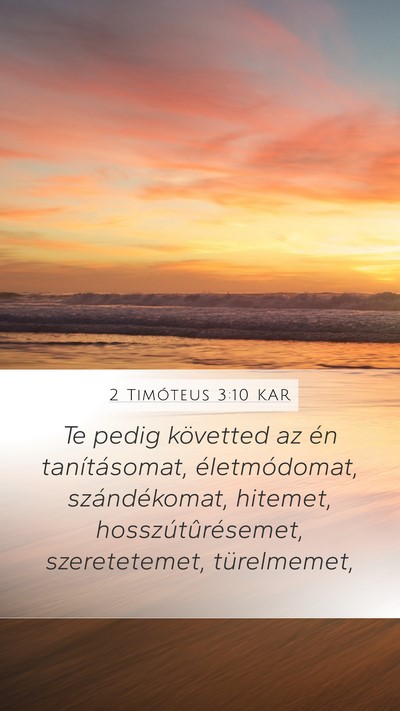 2 Timóteus 3:10 KAR Bible Verse Image