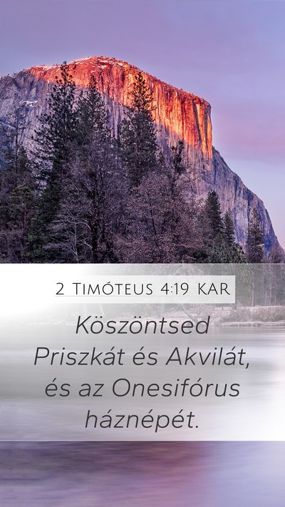 2 Timóteus 4:19 KAR Bible Verse Image