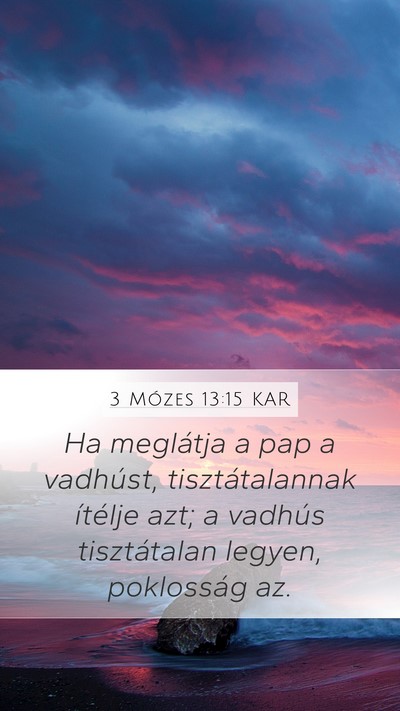 3 Mózes 13:15 KAR Mobile Phone Wallpaper - Ha meglátja a pap a vadhúst, tisztátalannak - Mobile Bible Verse Wallpaper