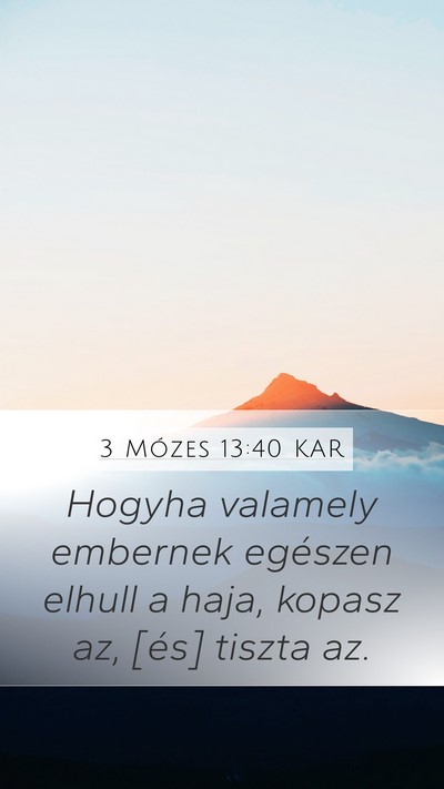 3 Mózes 13:40 KAR Mobile Phone Wallpaper - Hogyha valamely embernek egészen elhull a haja, - Mobile Bible Verse Wallpaper