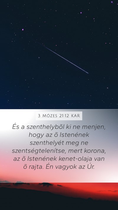 3 Mózes 21:12 KAR Bible Verse Image