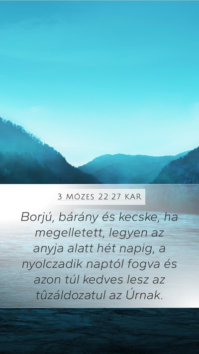 3 Mózes 22:27 KAR Bible Verse Image