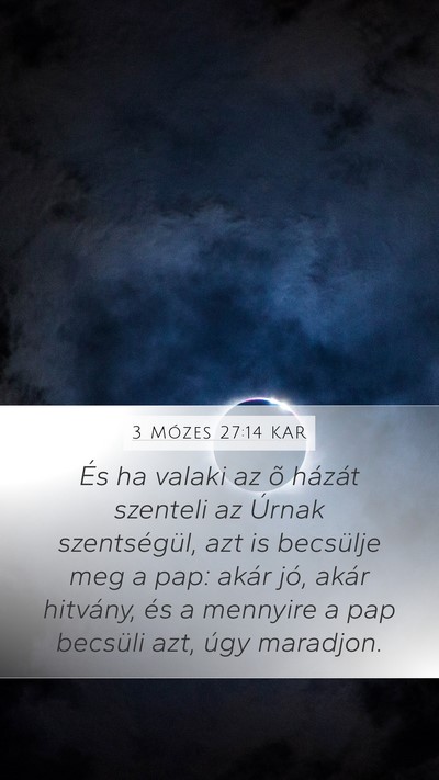 3 Mózes 27:14 KAR Bible Verse Image