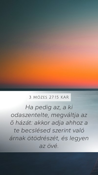3 Mózes 27:15 KAR Bible Verse Image