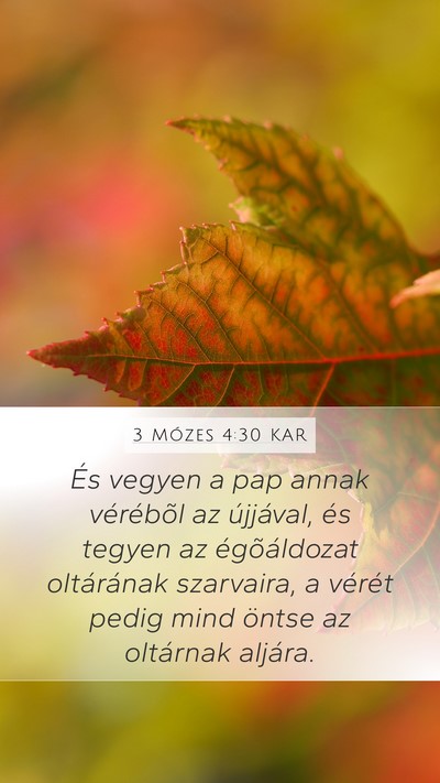 3 Mózes 4:30 KAR Mobile Phone Wallpaper - És vegyen a pap annak vérébõl az újjával, - Mobile Bible Verse Wallpaper