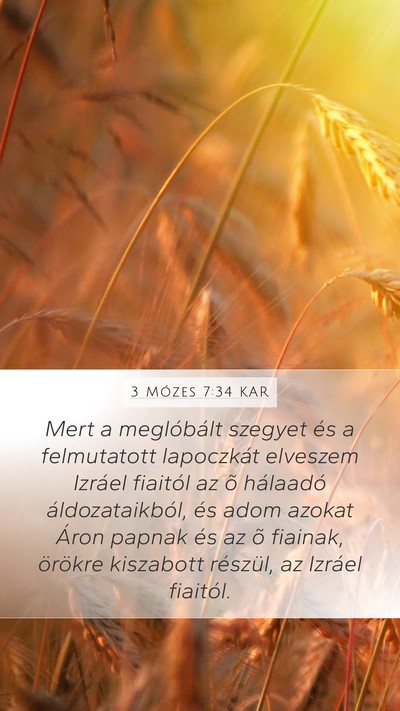 3 Mózes 7:34 KAR Bible Verse Image