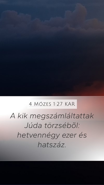 4 Mózes 1:27 KAR Mobile Phone Wallpaper - A kik megszámláltattak Júda törzsébõl: - Mobile Bible Verse Wallpaper