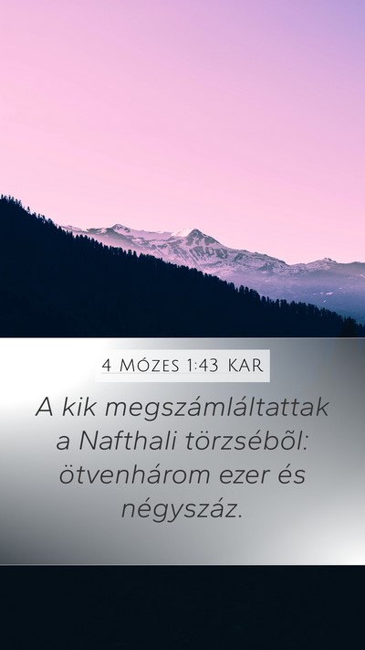 4 Mózes 1:43 KAR Mobile Phone Wallpaper - A kik megszámláltattak a Nafthali törzsébõl: - Mobile Bible Verse Wallpaper
