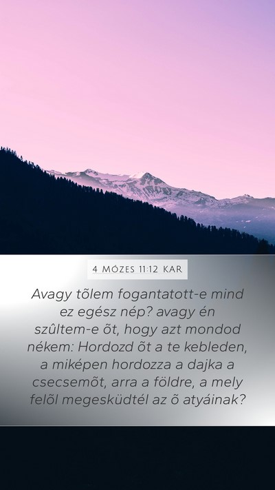 4 Mózes 11:12 KAR Mobile Phone Wallpaper - Avagy tõlem fogantatott-e mind ez egész nép? - Mobile Bible Verse Wallpaper