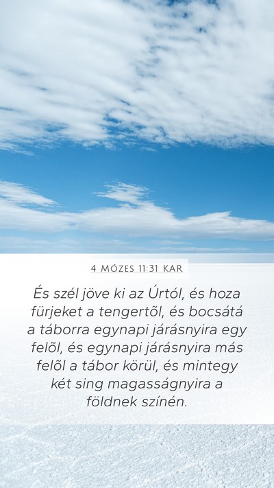 4 Mózes 11:31 KAR Mobile Phone Wallpaper - És szél jöve ki az Úrtól, és hoza fürjeket - Mobile Bible Verse Wallpaper