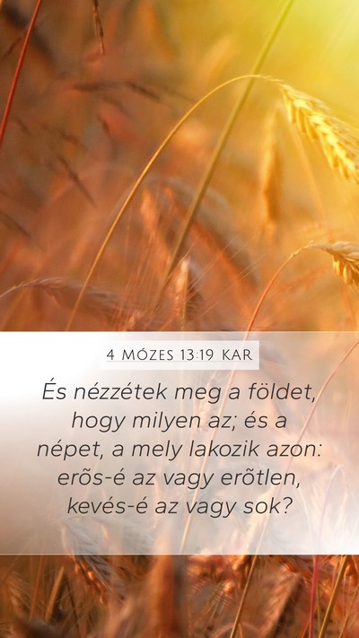 4 Mózes 13:19 KAR Mobile Phone Wallpaper - És nézzétek meg a földet, hogy milyen az; és - Mobile Bible Verse Wallpaper