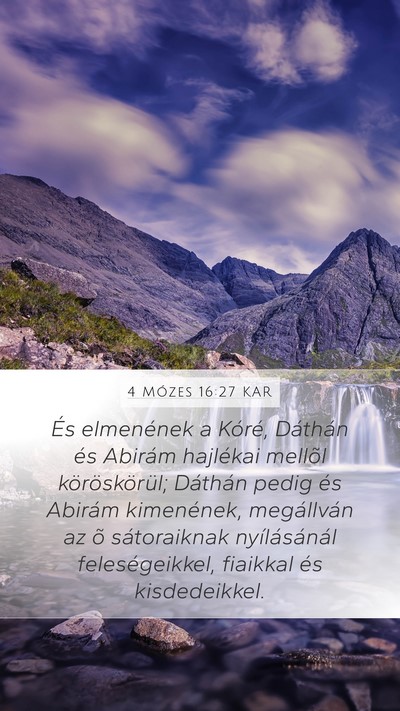 4 Mózes 16:27 KAR Bible Verse Image