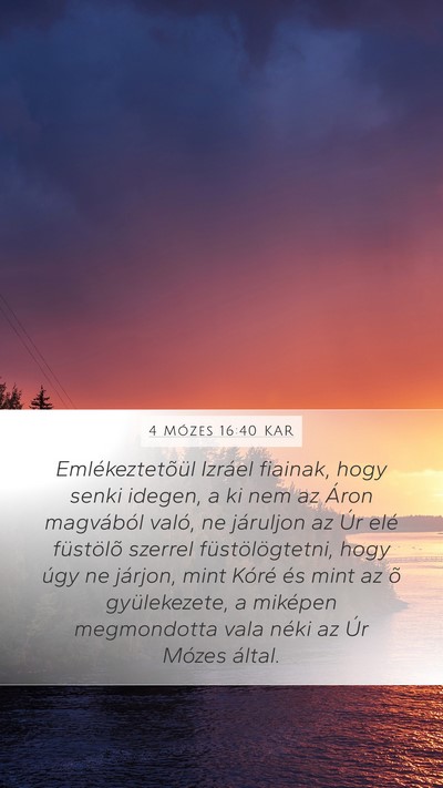 4 Mózes 16:40 KAR Bible Verse Image