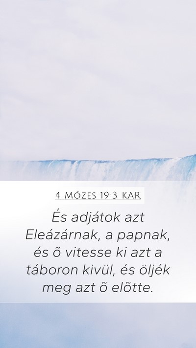4 Mózes 19:3 KAR Mobile Phone Wallpaper - És adjátok azt Eleázárnak, a papnak, és õ - Mobile Bible Verse Wallpaper