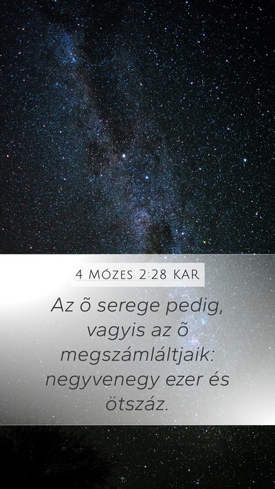 4 Mózes 2:28 KAR Mobile Phone Wallpaper - Az õ serege pedig, vagyis az õ - Mobile Bible Verse Wallpaper