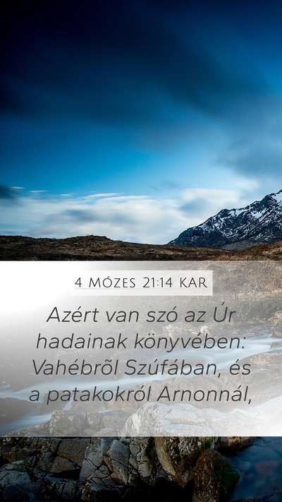 4 Mózes 21:14 KAR Bible Verse Image