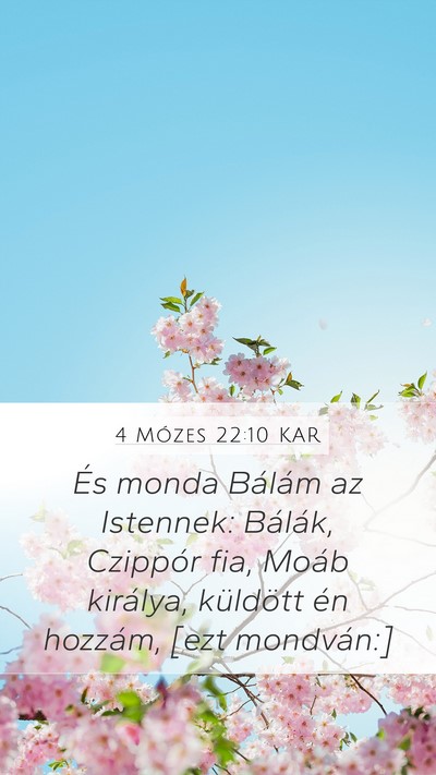 4 Mózes 22:10 KAR Mobile Phone Wallpaper - És monda Bálám az Istennek: Bálák, Czippór - Mobile Bible Verse Wallpaper