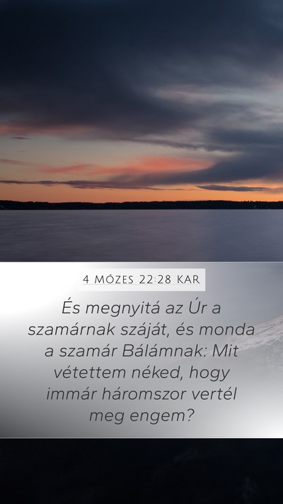4 Mózes 22:28 KAR Bible Verse Image