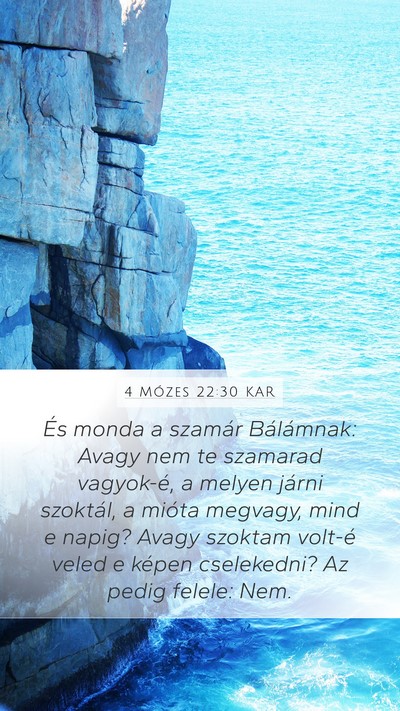 4 Mózes 22:30 KAR Mobile Phone Wallpaper - És monda a szamár Bálámnak: Avagy nem te - Mobile Bible Verse Wallpaper