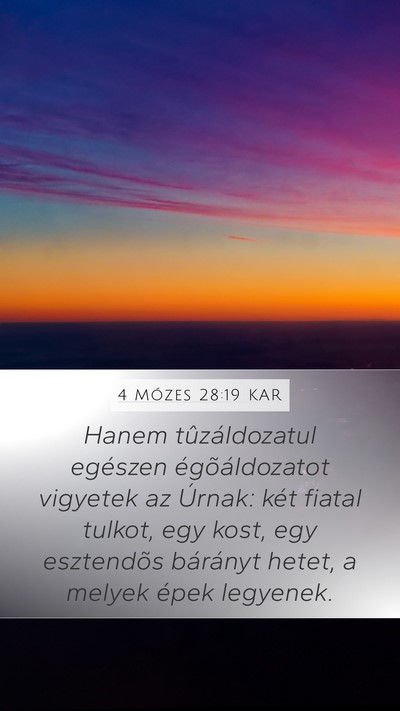 4 Mózes 28:19 KAR Bible Verse Image