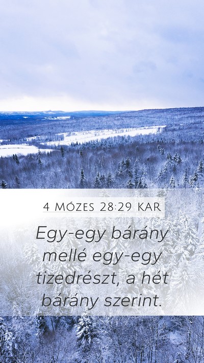 4 Mózes 28:29 KAR Mobile Phone Wallpaper - Egy-egy bárány mellé egy-egy tizedrészt, a - Mobile Bible Verse Wallpaper