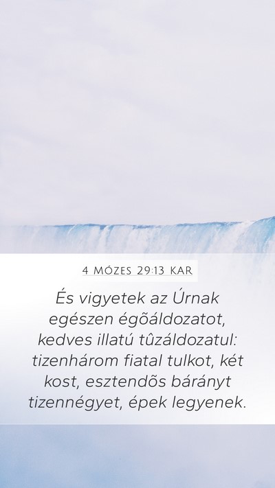 4 Mózes 29:13 KAR Bible Verse Image