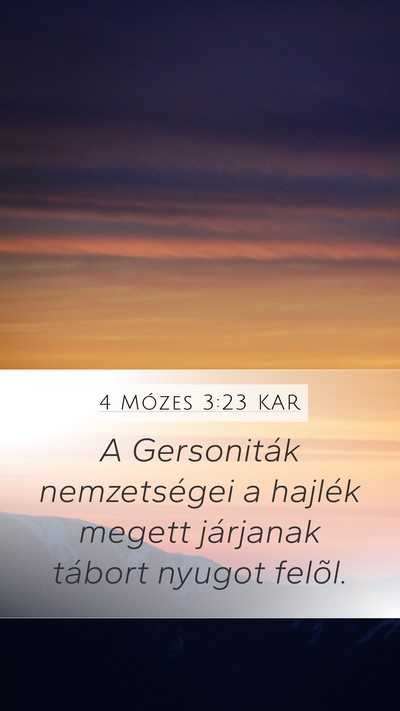 4 Mózes 3:23 KAR Bible Verse Image