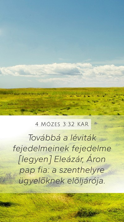 4 Mózes 3:32 KAR Bible Verse Image