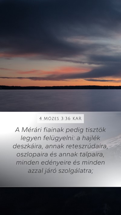 4 Mózes 3:36 KAR Bible Verse Image