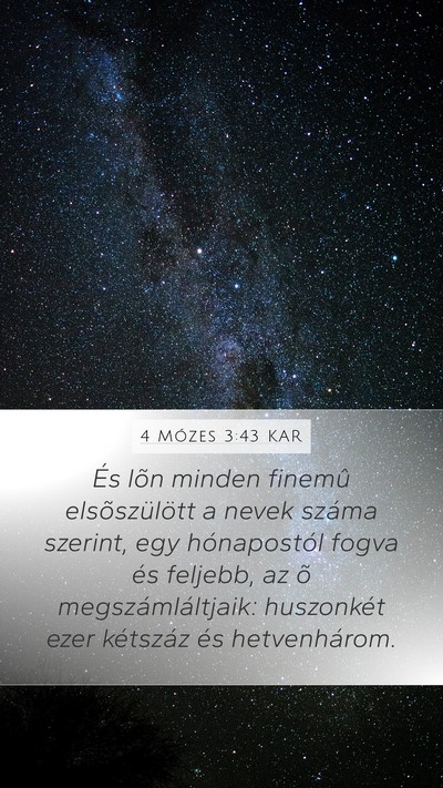 4 Mózes 3:43 KAR Bible Verse Image