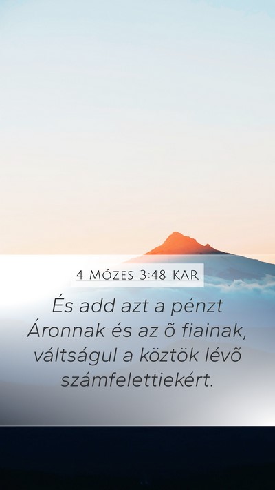 4 Mózes 3:48 KAR Mobile Phone Wallpaper - És add azt a pénzt Áronnak és az õ fiainak, - Mobile Bible Verse Wallpaper