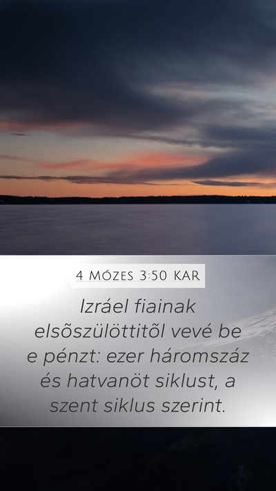 4 Mózes 3:50 KAR Bible Verse Image