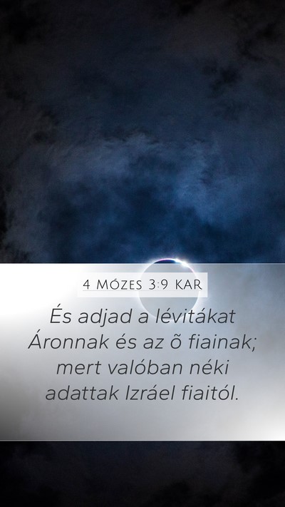 4 Mózes 3:9 KAR Mobile Phone Wallpaper - És adjad a lévitákat Áronnak és az õ - Mobile Bible Verse Wallpaper