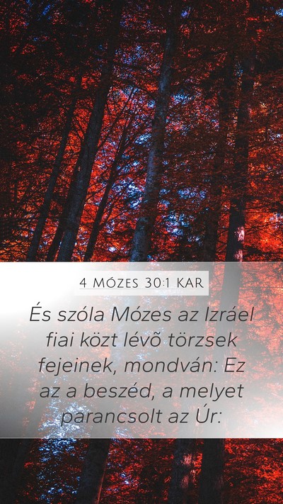 4 Mózes 30:1 KAR Mobile Phone Wallpaper - És szóla Mózes az Izráel fiai közt lévõ - Mobile Bible Verse Wallpaper
