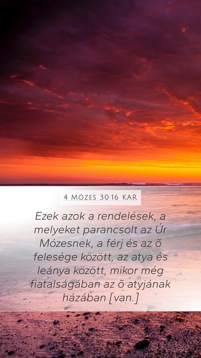 4 Mózes 30:16 KAR Mobile Phone Wallpaper - Ezek azok a rendelések, a melyeket parancsolt az - Mobile Bible Verse Wallpaper