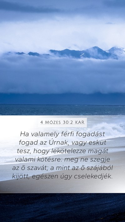 4 Mózes 30:2 KAR Mobile Phone Wallpaper - Ha valamely férfi fogadást fogad az Úrnak, - Mobile Bible Verse Wallpaper