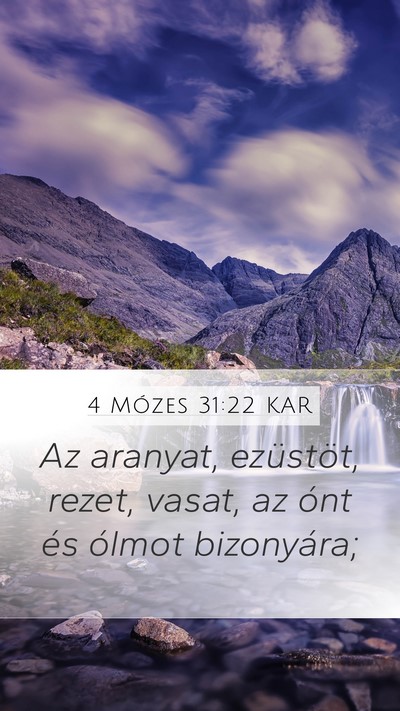 4 Mózes 31:22 KAR Bible Verse Image