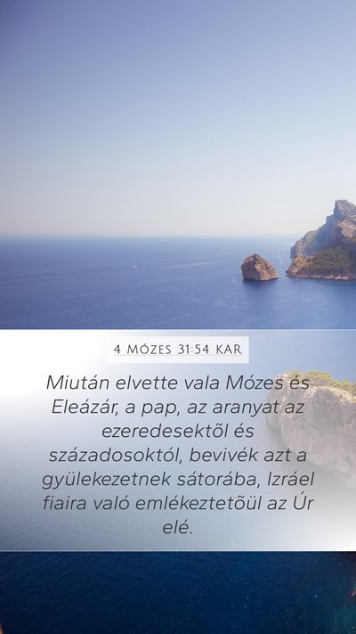 4 Mózes 31:54 KAR Bible Verse Image