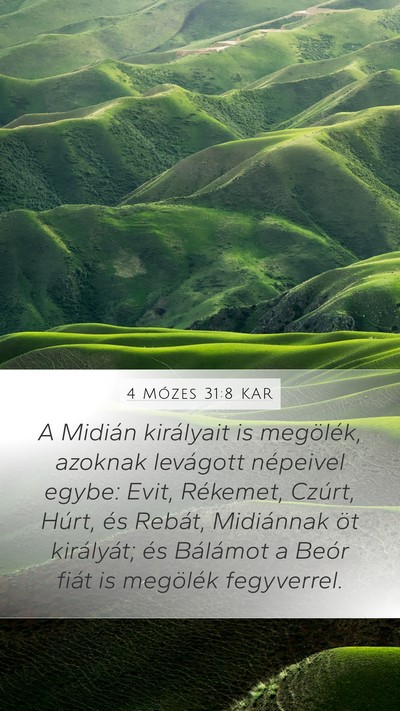4 Mózes 31:8 KAR Bible Verse Image