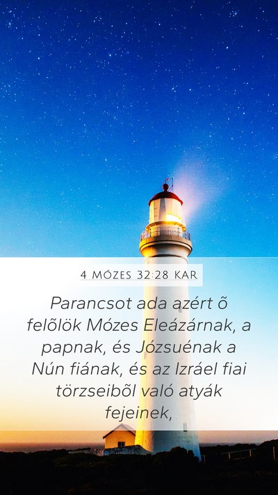 4 Mózes 32:28 KAR Mobile Phone Wallpaper - Parancsot ada azért õ felõlök Mózes - Mobile Bible Verse Wallpaper