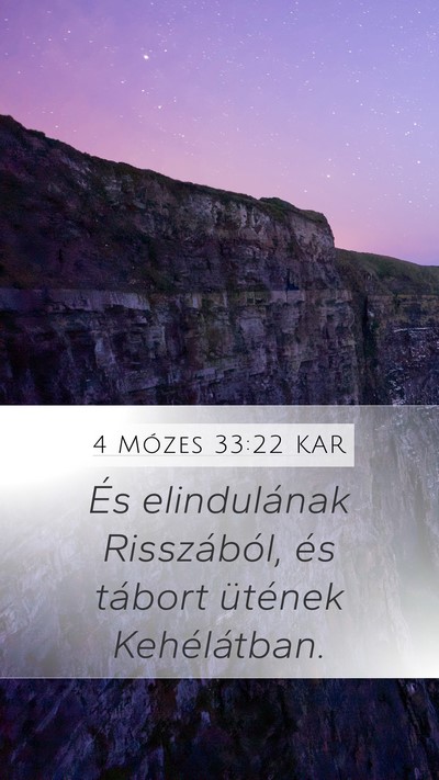 4 Mózes 33:22 KAR Mobile Phone Wallpaper - És elindulának Risszából, és tábort - Mobile Bible Verse Wallpaper