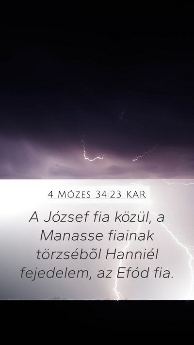 4 Mózes 34:23 KAR Mobile Phone Wallpaper - A József fia közül, a Manasse fiainak - Mobile Bible Verse Wallpaper