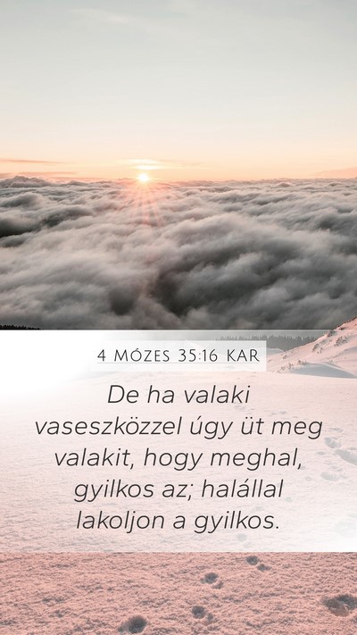 4 Mózes 35:16 KAR Mobile Phone Wallpaper - De ha valaki vaseszközzel úgy üt meg valakit, - Mobile Bible Verse Wallpaper