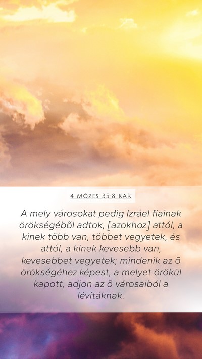 4 Mózes 35:8 KAR Mobile Phone Wallpaper - A mely városokat pedig Izráel fiainak - Mobile Bible Verse Wallpaper