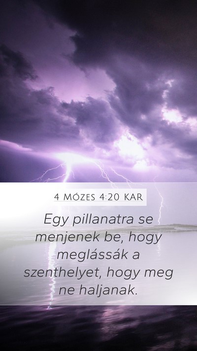 4 Mózes 4:20 KAR Mobile Phone Wallpaper - Egy pillanatra se menjenek be, hogy meglássák a - Mobile Bible Verse Wallpaper