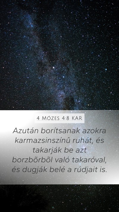 4 Mózes 4:8 KAR Mobile Phone Wallpaper - Azután borítsanak azokra karmazsinszínû - Mobile Bible Verse Wallpaper