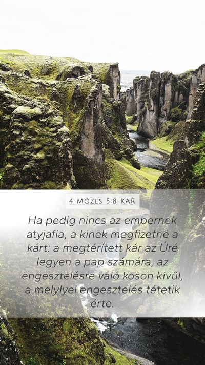 4 Mózes 5:8 KAR Mobile Phone Wallpaper - Ha pedig nincs az embernek atyjafia, a kinek - Mobile Bible Verse Wallpaper